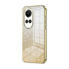 For OPPO Reno10 5G/Reno10 Pro 5G Global Gradient Glitter Powder Electroplated Phone Case(Gold) - 1