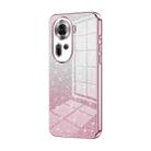 For OPPO Reno11 Global Gradient Glitter Powder Electroplated Phone Case(Pink) - 1