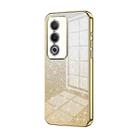 For OPPO A3 Pro Global Gradient Glitter Powder Electroplated Phone Case(Gold) - 1