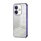 For OPPO A3x Global Gradient Glitter Powder Electroplated Phone Case(Purple) - 1