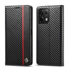 For Xiaomi Redmi Note 13 5G LC.IMEEKE Carbon Fiber Texture Flip Leather Phone Case(Vertical Black) - 1