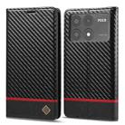 For Xiaomi Poco X6 Pro 5G LC.IMEEKE Carbon Fiber Texture Flip Leather Phone Case(Horizontal Black) - 1