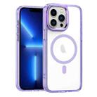 For iPhone 13 Pro MagSafe Magnetic Clear Phone Case(Purple) - 1