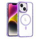 For iPhone 14 Plus MagSafe Magnetic Clear Phone Case(Purple) - 1