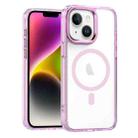 For iPhone 14 Plus MagSafe Magnetic Clear Phone Case(Pink) - 1