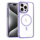 For iPhone 15 Pro MagSafe Magnetic Clear Phone Case(Purple) - 1