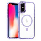 For iPhone XS / X MagSafe Magnetic Clear Phone Case(Purple) - 1