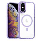 For iPhone XS Max MagSafe Magnetic Clear Phone Case(Purple) - 1