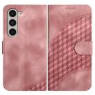 For Samsung Galaxy Z Fold5 5G YX0060 Elephant Head Embossed Phone Leather Case with Lanyard(Pink) - 1