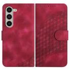 For Samsung Galaxy Z Fold5 5G YX0060 Elephant Head Embossed Phone Leather Case with Lanyard(Rose Red) - 1