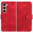 For Samsung Galaxy Z Fold5 5G YX0060 Elephant Head Embossed Phone Leather Case with Lanyard(Red) - 1