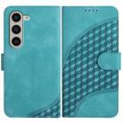 For Samsung Galaxy Z Fold5 5G YX0060 Elephant Head Embossed Phone Leather Case with Lanyard(Light Blue) - 1