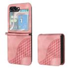 For Samsung Galaxy Z Flip5 5G YX0060 Elephant Head Embossed Phone Leather Case with Lanyard(Pink) - 1