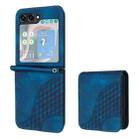 For Samsung Galaxy Z Flip5 5G YX0060 Elephant Head Embossed Phone Leather Case with Lanyard(Royal Blue) - 1