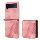 For Samsung Galaxy Z Flip4 5G YX0060 Elephant Head Embossed Phone Leather Case with Lanyard(Pink) - 1