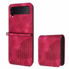 For Samsung Galaxy Z Flip4 5G YX0060 Elephant Head Embossed Phone Leather Case with Lanyard(Rose Red) - 1