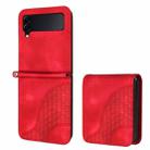 For Samsung Galaxy Z Flip4 5G YX0060 Elephant Head Embossed Phone Leather Case with Lanyard(Red) - 1