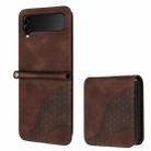 For Samsung Galaxy Z Flip4 5G YX0060 Elephant Head Embossed Phone Leather Case with Lanyard(Coffee) - 1