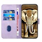For Fujitsu Arrows Be3 YX0060 Elephant Head Embossed Phone Leather Case with Lanyard(Light Purple) - 3