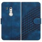 For Fujitsu Arrows Be3 YX0060 Elephant Head Embossed Phone Leather Case with Lanyard(Royal Blue) - 1