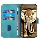 For Fujitsu Arrows Be3 YX0060 Elephant Head Embossed Phone Leather Case with Lanyard(Light Blue) - 3