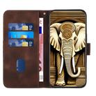 For Fujitsu Arrows Be3 YX0060 Elephant Head Embossed Phone Leather Case with Lanyard(Coffee) - 3