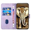 For Fujitsu Arrows F-01L F-42A YX0060 Elephant Head Embossed Phone Leather Case with Lanyard(Light Purple) - 3