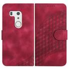 For Fujitsu Arrows F-01L F-42A YX0060 Elephant Head Embossed Phone Leather Case with Lanyard(Rose Red) - 1