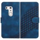 For Fujitsu Arrows F-01L F-42A YX0060 Elephant Head Embossed Phone Leather Case with Lanyard(Royal Blue) - 1