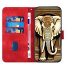For Fujitsu Arrows F-01L F-42A YX0060 Elephant Head Embossed Phone Leather Case with Lanyard(Red) - 3