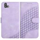 For Fujitsu Arrows U 801FJ YX0060 Elephant Head Embossed Phone Leather Case with Lanyard(Light Purple) - 1