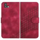 For Fujitsu Arrows U 801FJ YX0060 Elephant Head Embossed Phone Leather Case with Lanyard(Rose Red) - 1