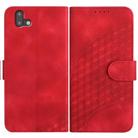 For Fujitsu Arrows U 801FJ YX0060 Elephant Head Embossed Phone Leather Case with Lanyard(Red) - 1