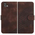 For Fujitsu Arrows U 801FJ YX0060 Elephant Head Embossed Phone Leather Case with Lanyard(Coffee) - 1