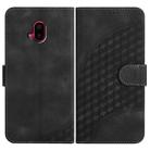 For Fujitsu Arrows F-52B YX0060 Elephant Head Embossed Phone Leather Case with Lanyard(Black) - 1