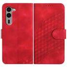 For Fujitsu Arrows We2 Plus YX0060 Elephant Head Embossed Phone Leather Case with Lanyard(Red) - 1