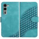 For Fujitsu Arrows We2 Plus YX0060 Elephant Head Embossed Phone Leather Case with Lanyard(Light Blue) - 1