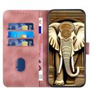 For Rakuten Hand YX0060 Elephant Head Embossed Phone Leather Case with Lanyard(Pink) - 3