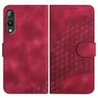 For Rakuten Hand YX0060 Elephant Head Embossed Phone Leather Case with Lanyard(Rose Red) - 1