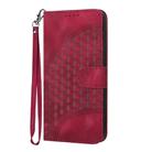 For Rakuten Hand YX0060 Elephant Head Embossed Phone Leather Case with Lanyard(Rose Red) - 2