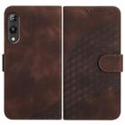 For Rakuten Hand YX0060 Elephant Head Embossed Phone Leather Case with Lanyard(Coffee) - 1