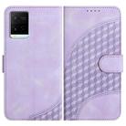 For vivo Y21/Y33s/Y21s YX0060 Elephant Head Embossed Phone Leather Case with Lanyard(Light Purple) - 1