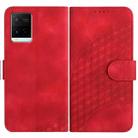 For vivo Y21/Y33s/Y21s YX0060 Elephant Head Embossed Phone Leather Case with Lanyard(Red) - 1