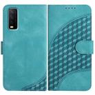 For vivo Y20a/Y20g/Y12a YX0060 Elephant Head Embossed Phone Leather Case with Lanyard(Light Blue) - 1