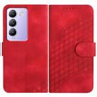 For vivo V30 Lite 5G India/T3 5G IDN YX0060 Elephant Head Embossed Phone Leather Case with Lanyard(Red) - 1