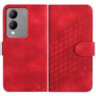 For vivo Y17s 4G Global/Y28 5G India YX0060 Elephant Head Embossed Phone Leather Case with Lanyard(Red) - 1