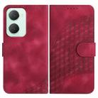 For vivo Y03 4G Global YX0060 Elephant Head Embossed Phone Leather Case with Lanyard(Rose Red) - 1