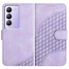 For vivo Y100 5G IDN/Y200e 5G Global YX0060 Elephant Head Embossed Phone Leather Case with Lanyard(Light Purple) - 1