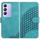 For vivo Y100 5G IDN/Y200e 5G Global YX0060 Elephant Head Embossed Phone Leather Case with Lanyard(Light Blue) - 1