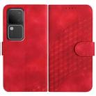 For vivo V30 5G Global/V30 Pro 5G Global YX0060 Elephant Head Embossed Phone Leather Case with Lanyard(Red) - 1